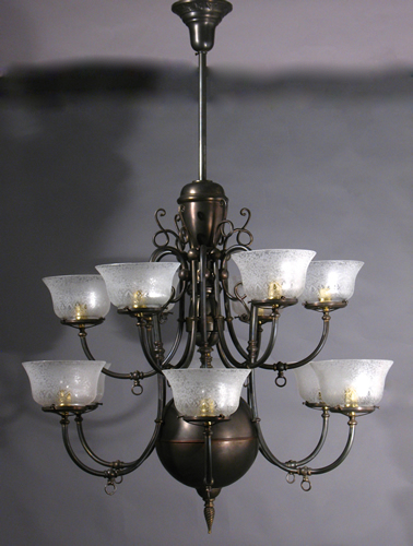 2-Tier 12-Light Gas Chandelier